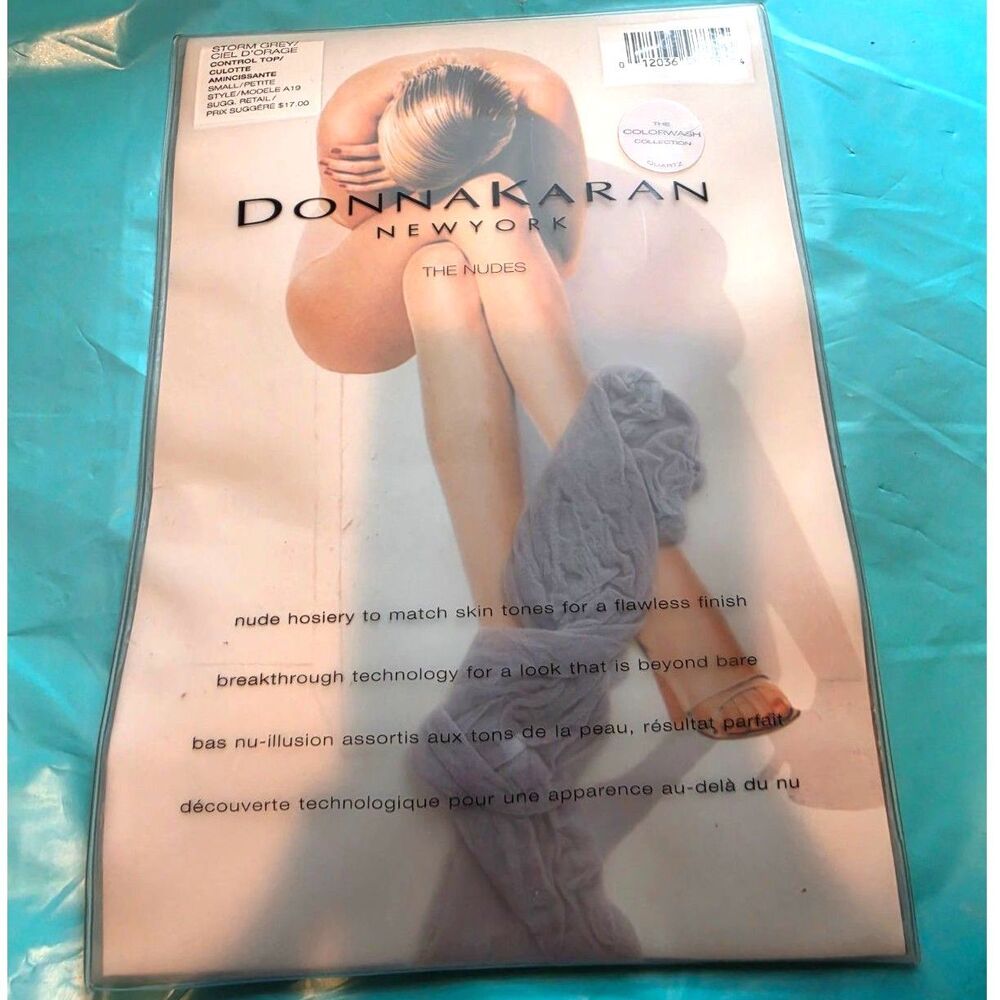 Donna Karan New York Storm Grey Control Top Pantyhose Small A19